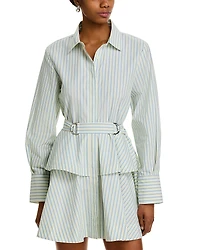 Derek Lam 10 Crosby Katherine Belted Poplin Button Down Dress