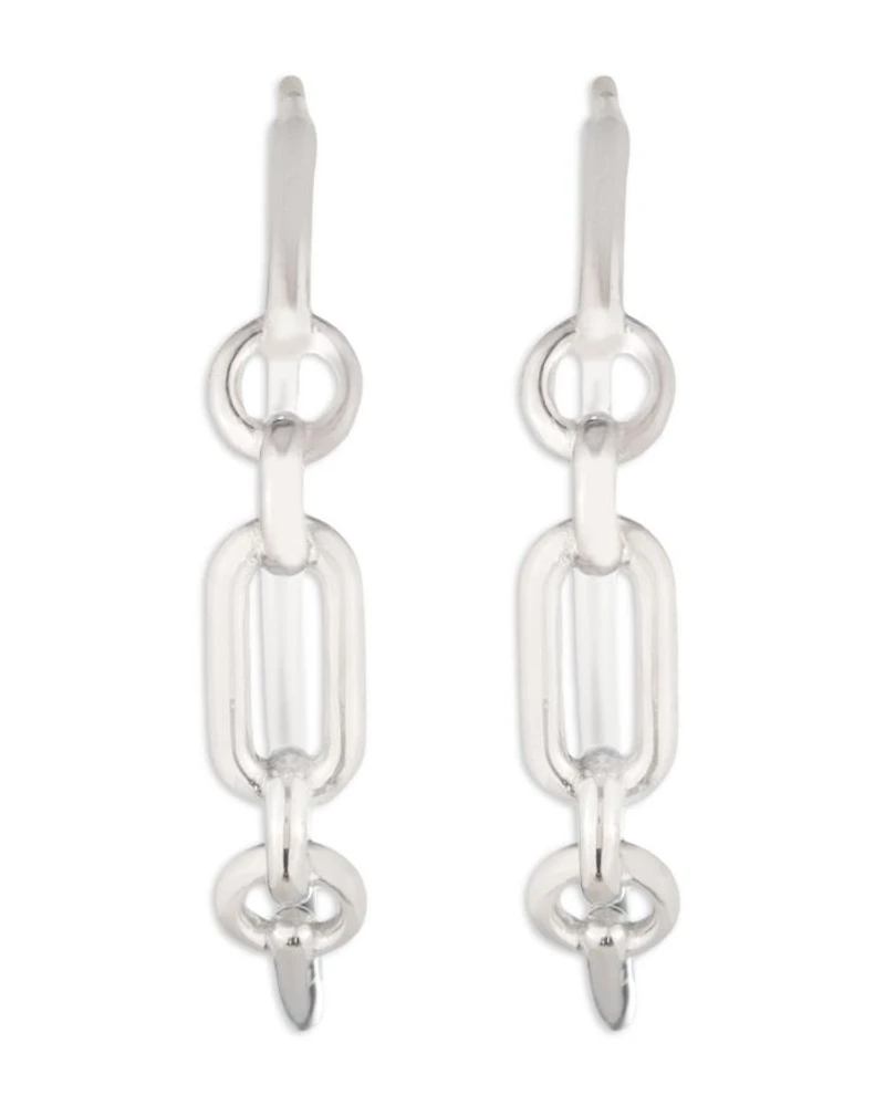 Link Hoop Earrings in Sterling Silver