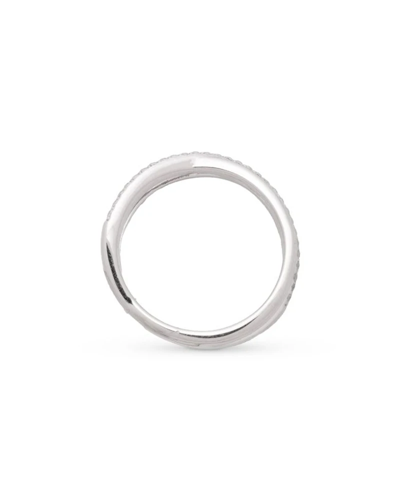 Pavé Crisscross Ring in Sterling Silver