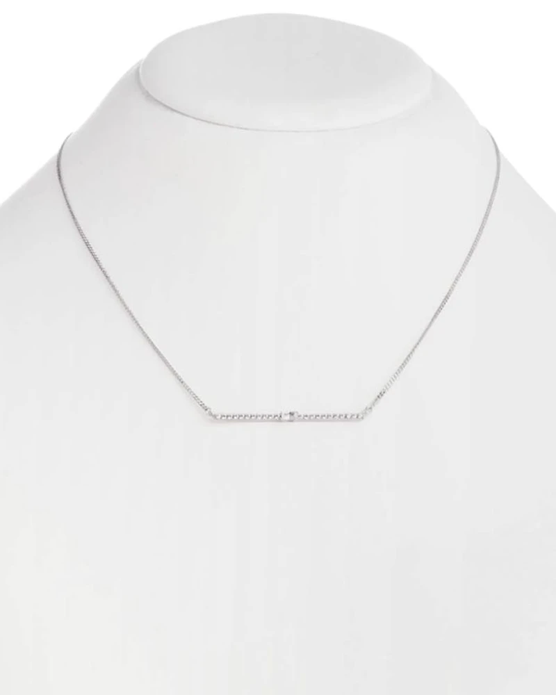 Cubic Zirconia Bar Statement Necklace in Sterling Silver, 18"-21"