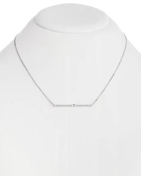 Cubic Zirconia Bar Statement Necklace in Sterling Silver, 18"-21"