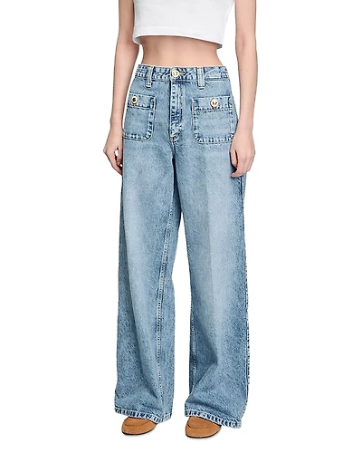 Sandro Faded Straight Jeans