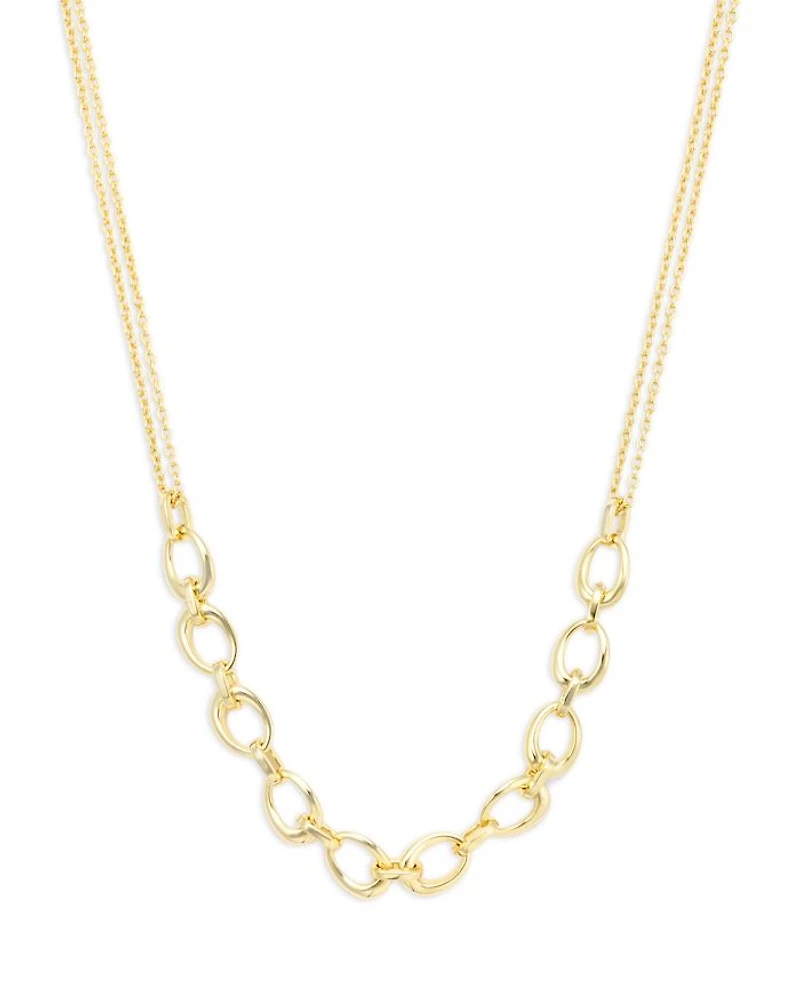 Oval Frontal Necklace, 16"-18"