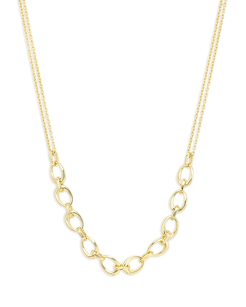 Argento Vivo Oval Frontal Necklace, 16-18