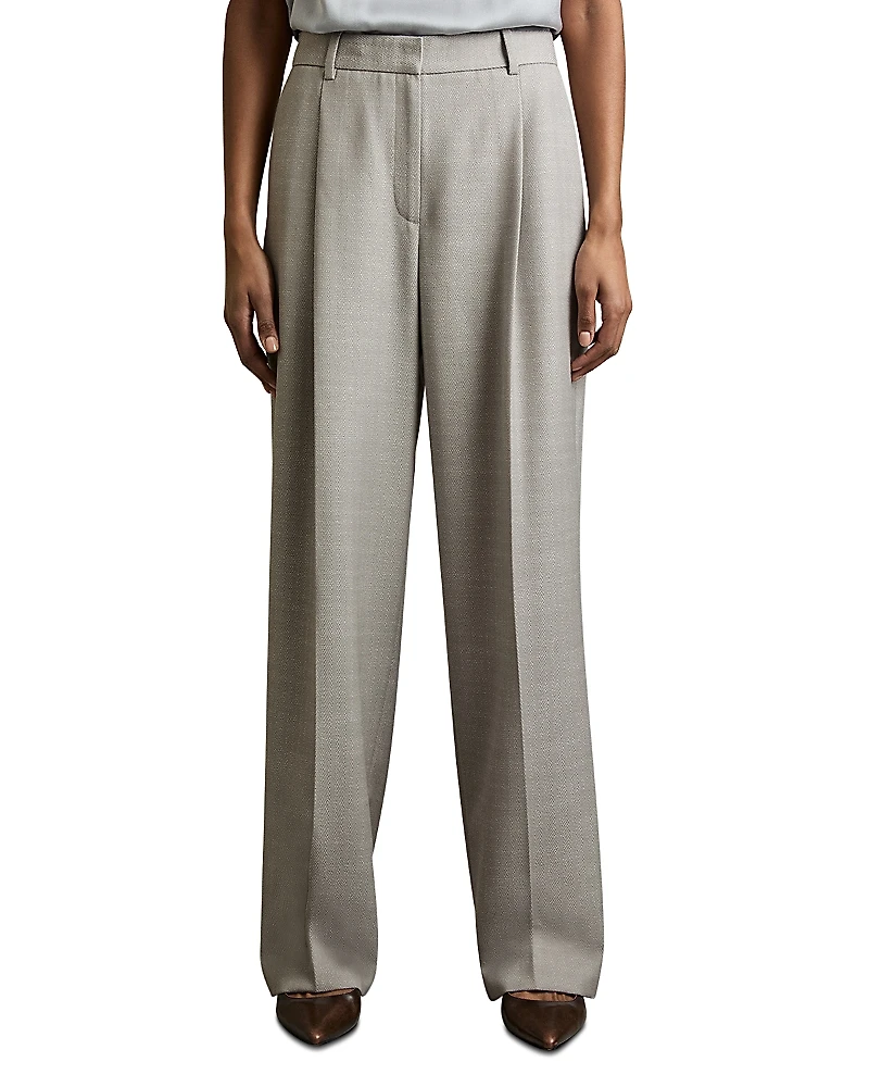 Reiss Harper Textured Wide Leg Trousers