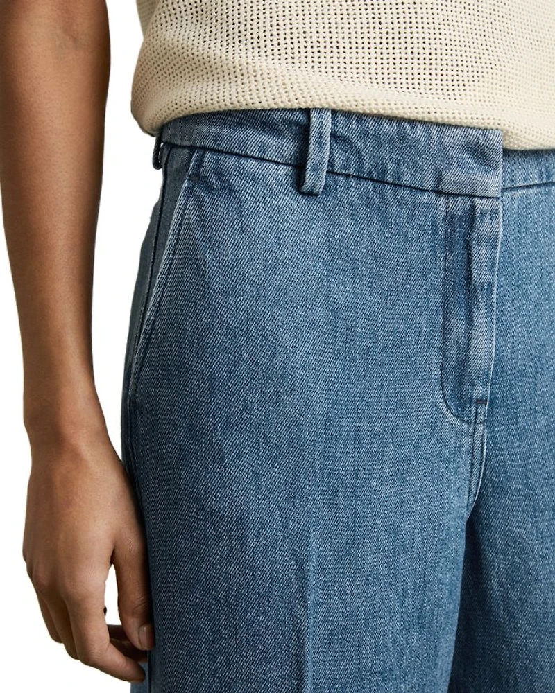Reed Denim Look Wide Leg Trousers