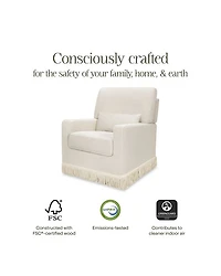 Crawford Pillowback Comfort Swivel Glider - Bouclé with Tassel Fringe