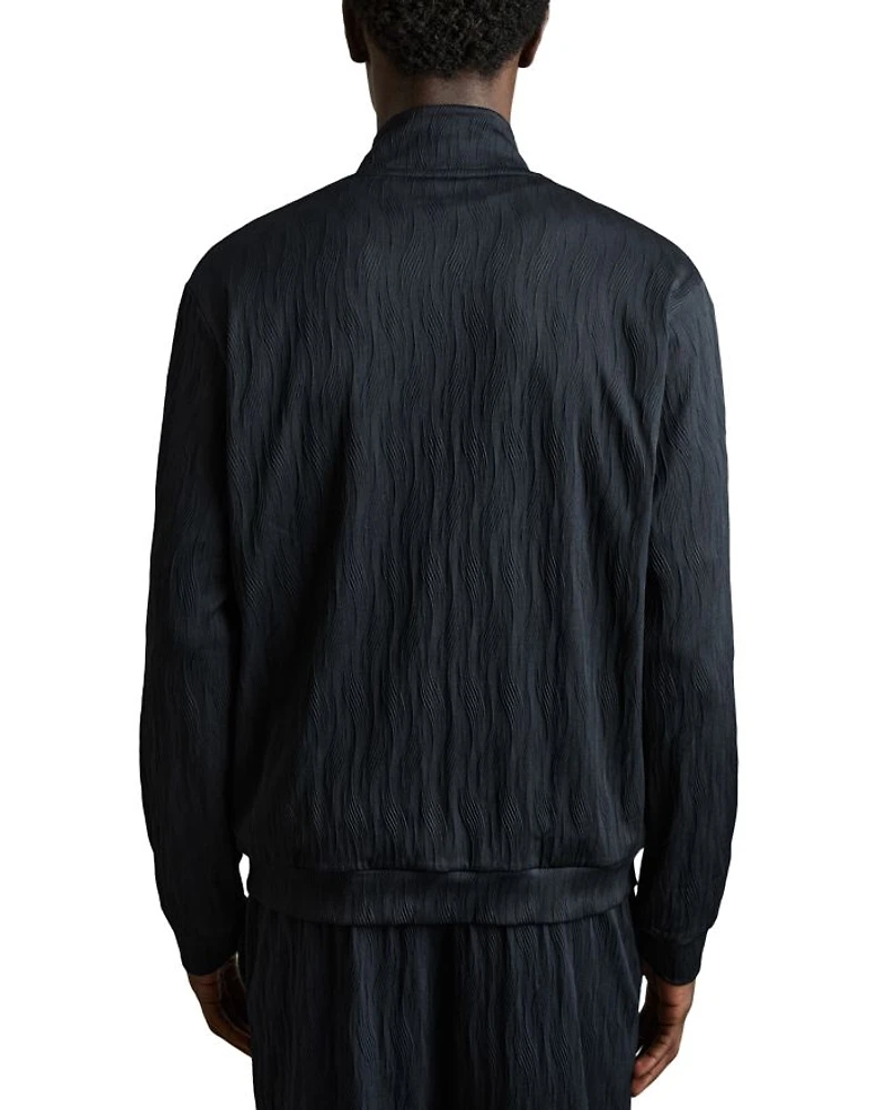 Aksel Wave Jacquard Zipper Shirt Jacket