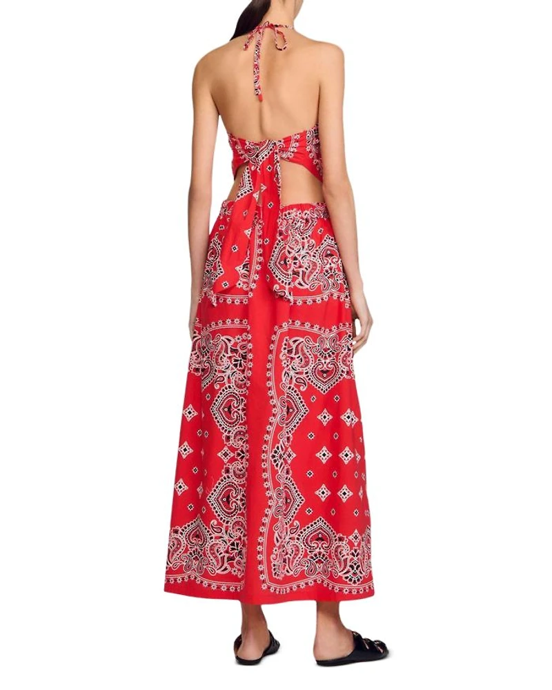 Bandana Print Maxi Dress