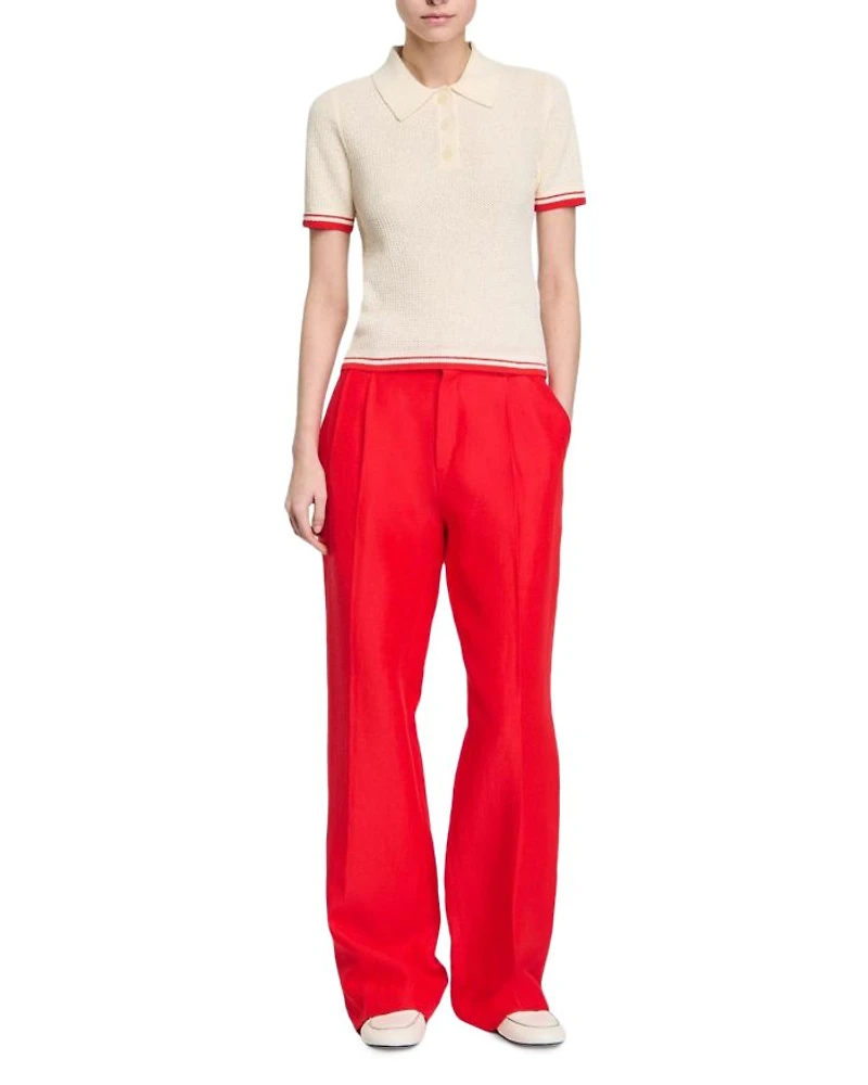 Polo Collar Knit Top