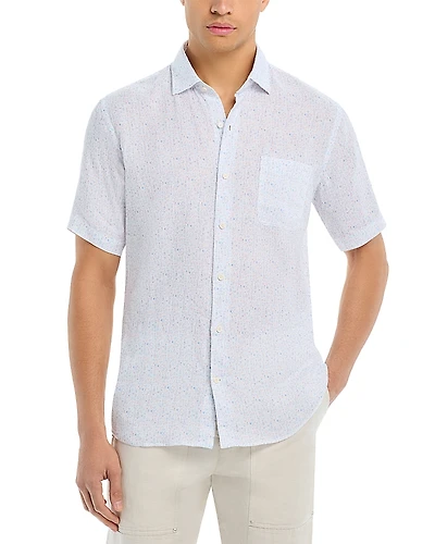 Peter Millar Soiree Linen Short Sleeve Button Front Shirt