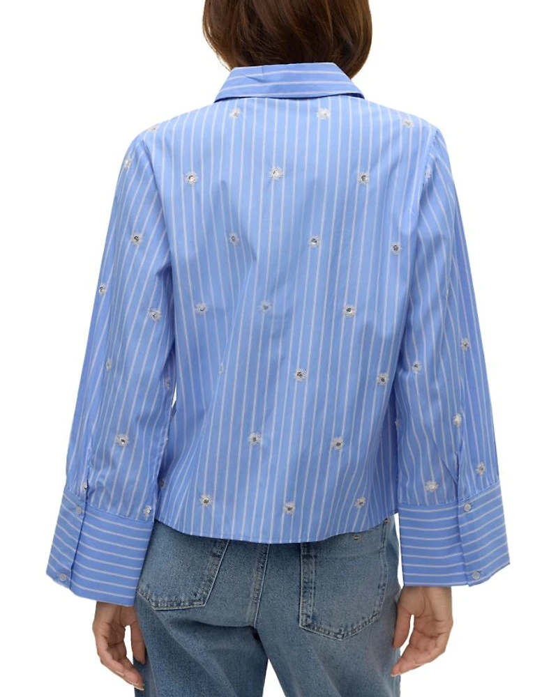 Leila Sequined Striped Shirt