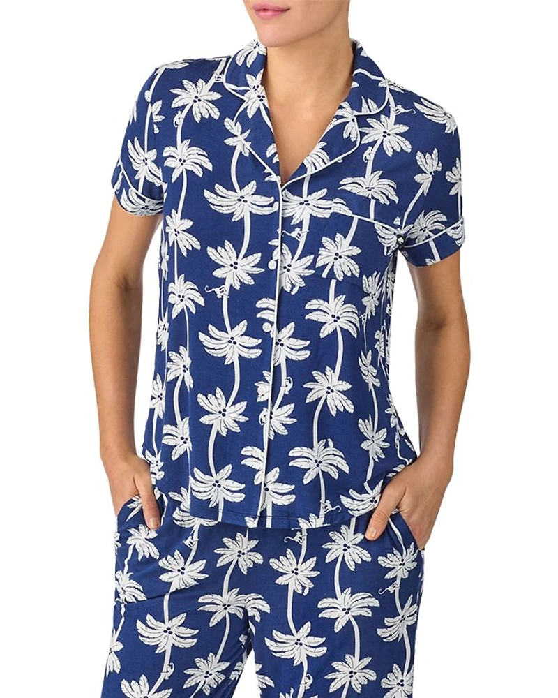 Printed Short Sleeve Pajama Set