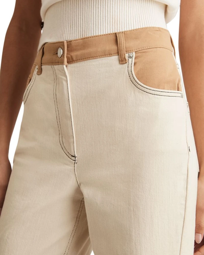 Maddie Twisted Seam Jeans Ecru