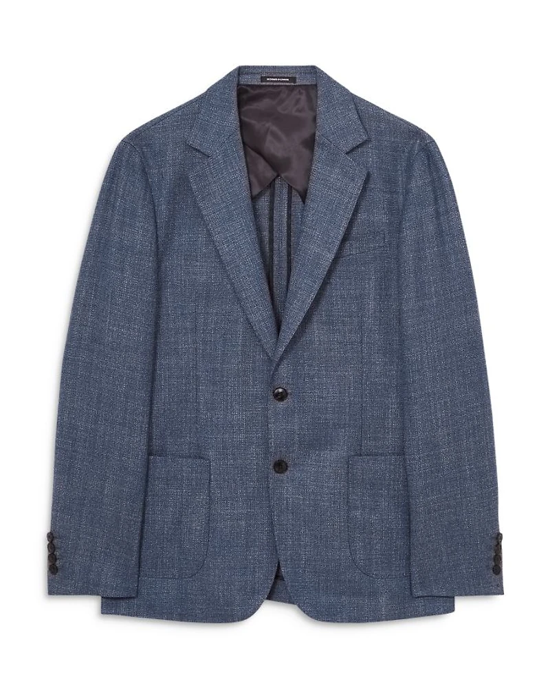 Textured Notch Lapel Slim Fit Blazer