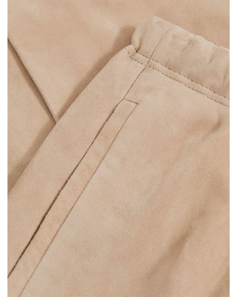 Meagan Drawstring Leather Skirt