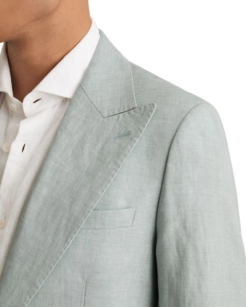 Linen Notch Lapel Slim Fit Blazer