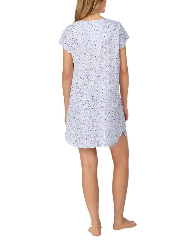 Floral Dainty Cap Short Nightshirt