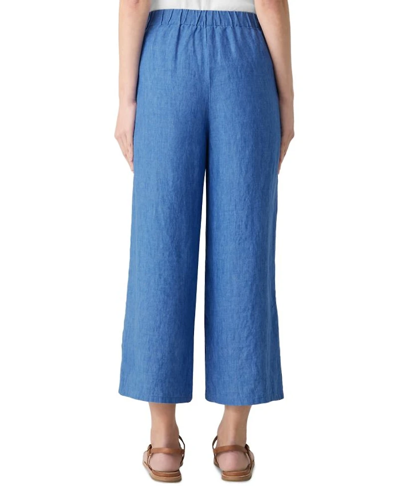 Washed Linen Délavé Wide Leg Pants