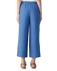 Washed Linen Délavé Wide Leg Pants