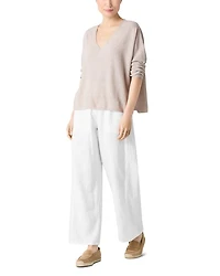 Linen Cotton V Neck Sweater