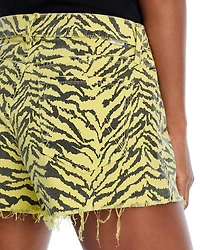 The Rocky Tomcat Kick Fray High Rise Denim Shorts