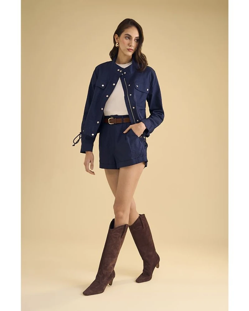 Long Sleeve Snap Front Jacket