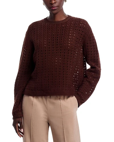 Openwork Crewneck Sweater