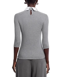 Embellished Collar Top