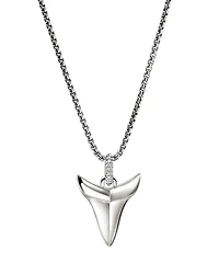 John Hardy Men's Sterling Silver Modern Talisman Diamond Shark Tooth Pendant Necklace, 22