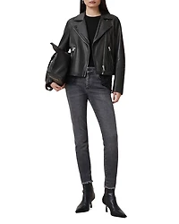 Dalby Slim Fit Leather Biker Jacket