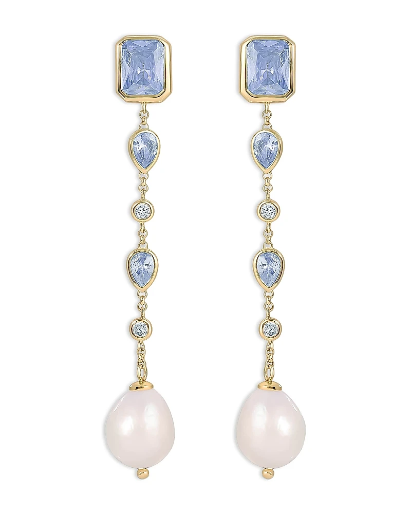 Ettika Gleaming Gem Linear Earrings