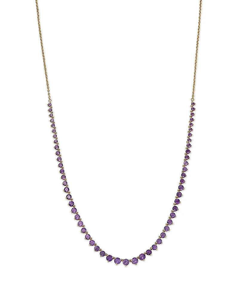 Bloomingdale's Fine Collection Amethyst Adjustable Tennis Necklace