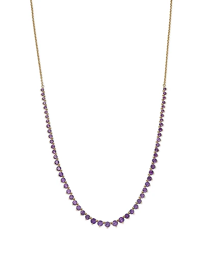 Bloomingdale's Fine Collection Amethyst Adjustable Tennis Necklace