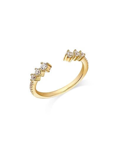 Bloomingdale's Fine Collection Diamond Tri Stone Cuff Ring