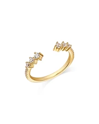 Bloomingdale's Fine Collection Diamond Tri Stone Cuff Ring
