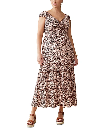 Ingrid & Isabel Maternity Cap Sleeve Maxi Dress