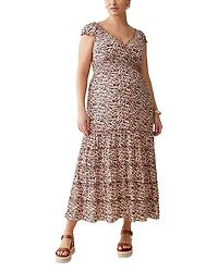 Ingrid & Isabel Maternity Cap Sleeve Maxi Dress