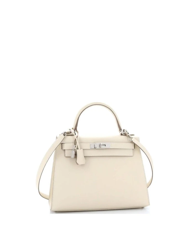 Kelly 28 Handbag Light Epsom with Palladium Hardware