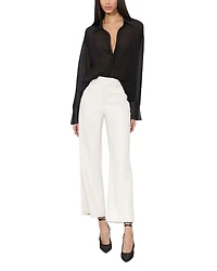 Alexander Faux Leather High Rise Slim Straight Ankle Trousers