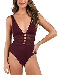 La Blanca Mesh Inset One Piece Swimsuit