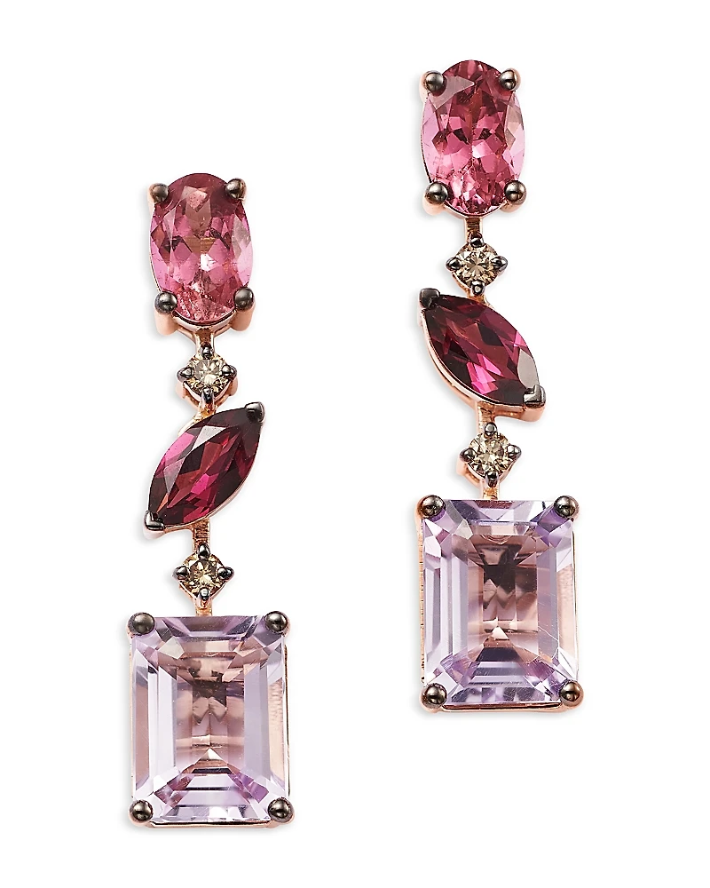 Bloomingdale's Fine Collection Multi Semi-Precious Gemstone & Diamond Drop Earrings
