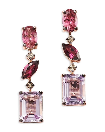 Bloomingdale's Fine Collection Multi Semi-Precious Gemstone & Diamond Drop Earrings