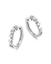 Bloomingdale's Fine Collection Diamond Mixed Cut Small Hoop Earring