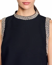Short Dress with Rhinestone Trim
