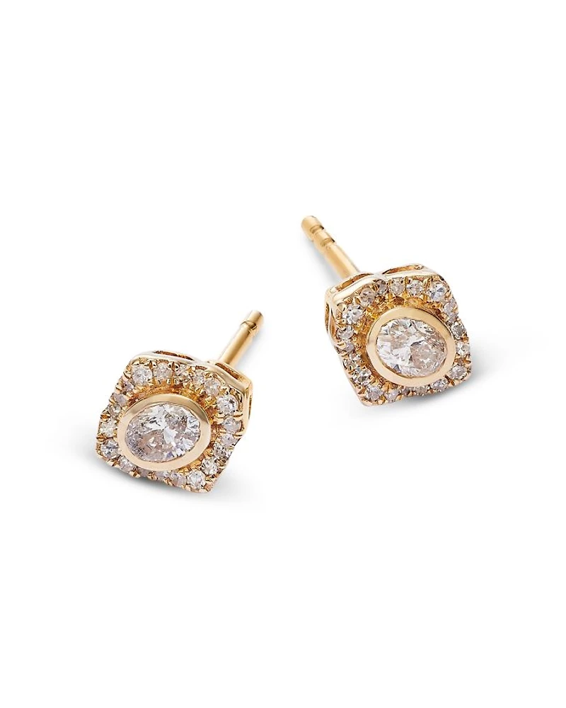 Diamond Stud Earrings in 14K Yellow Gold, 0.4 tcw
