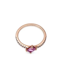 Pink Sapphire & Diamond Ring in 14K Rose Gold