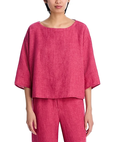 Eileen Fisher Linen Boat Neck Tunic