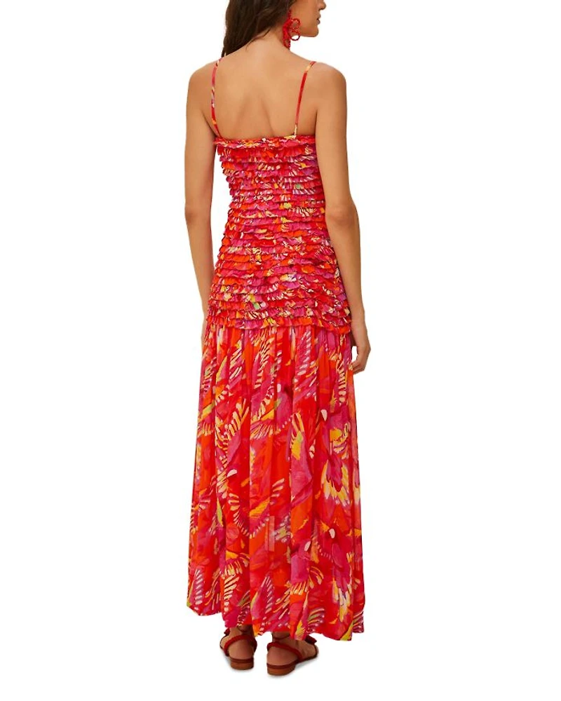 Flying Birds Ruffled Dress