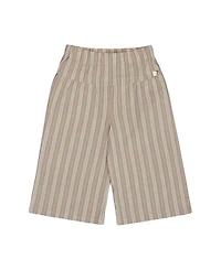 Deux par Deux Girls' Wide Leg Capri Linen Pant - Little Kid